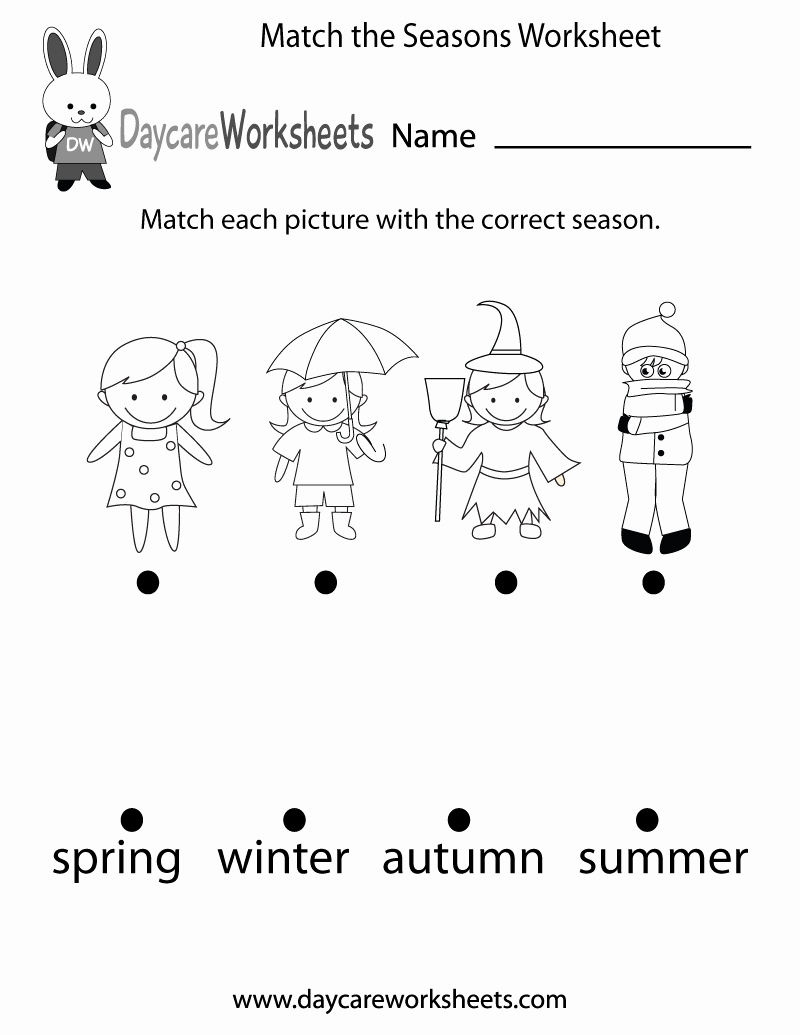 Four Seasons Kindergarten Worksheets Inspirational Free Preschool Match the Seasons Worksheet