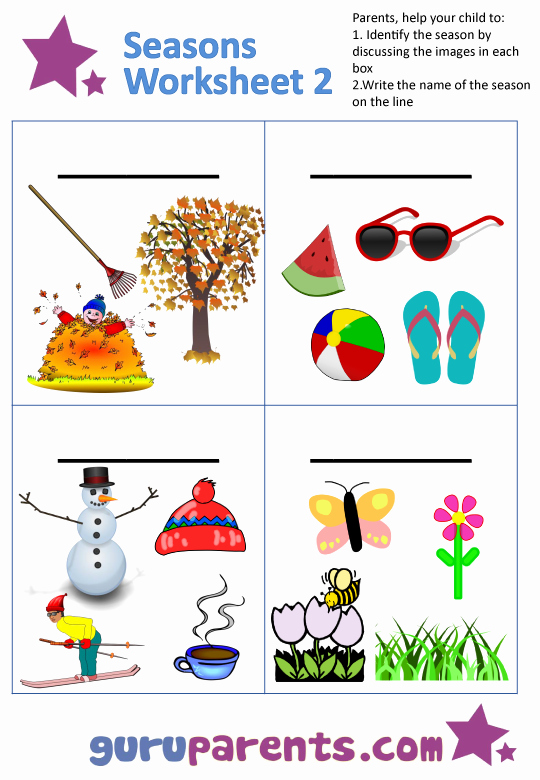 Four Seasons Kindergarten Worksheets New 4 Seasons Matching Worksheet
