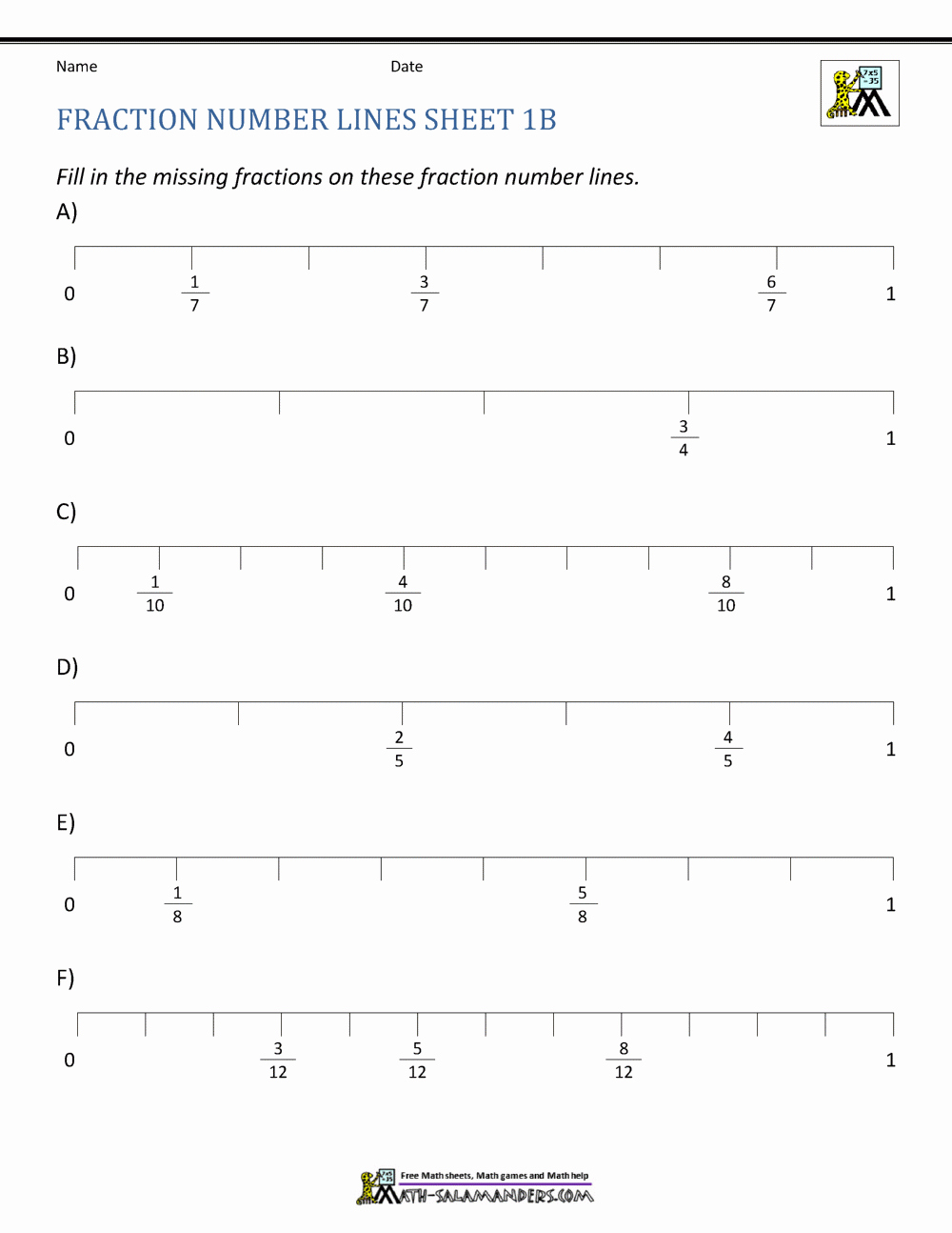 Fraction Number Line Worksheet Awesome Negative Fractions A Number Line Worksheets