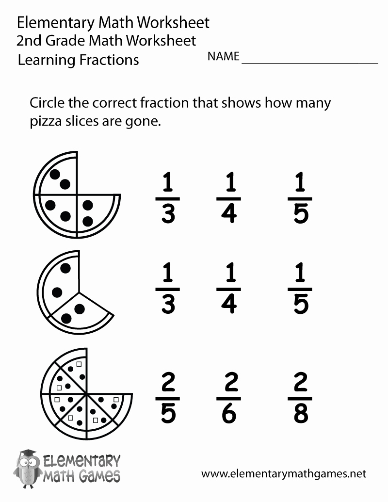 Fractions Worksheets 2nd Grade Luxury Free Printable Learning Fractions Worksheet for Second Grade