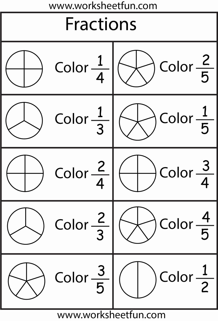 Fractions Worksheets First Grade Unique Free Printable First Grade Fraction Worksheets