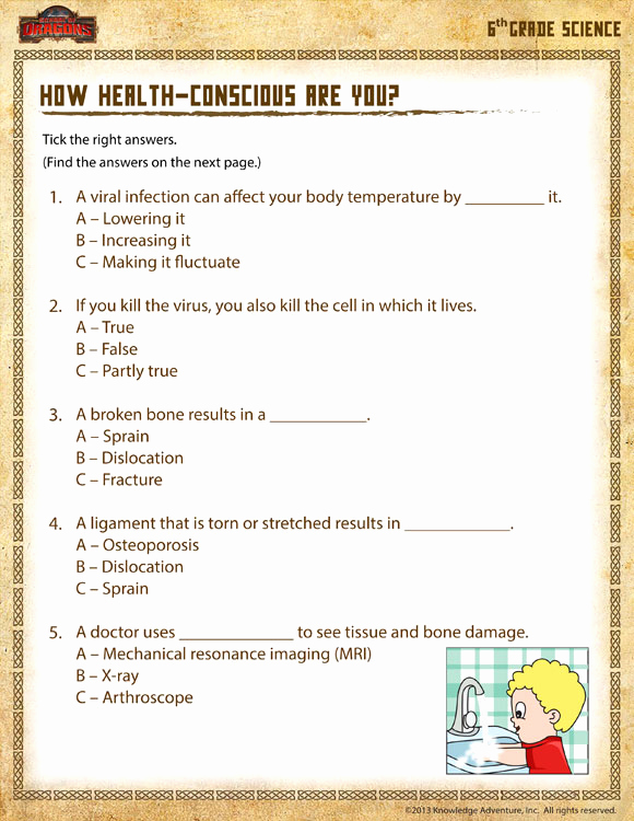 Free 6th Grade Science Worksheets Luxury How Health Conscious are You View – 6th Grade Worksheets – sod