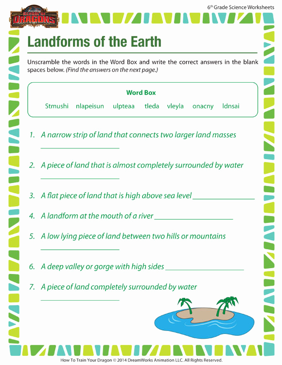 Free 6th Grade Science Worksheets New Landforms Earth Worksheet – Line 6th Grade Printable – sod