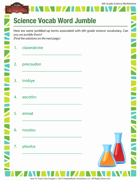 Free 6th Grade Science Worksheets New Science Vocab Word Jumble View – Science Worksheets 6th