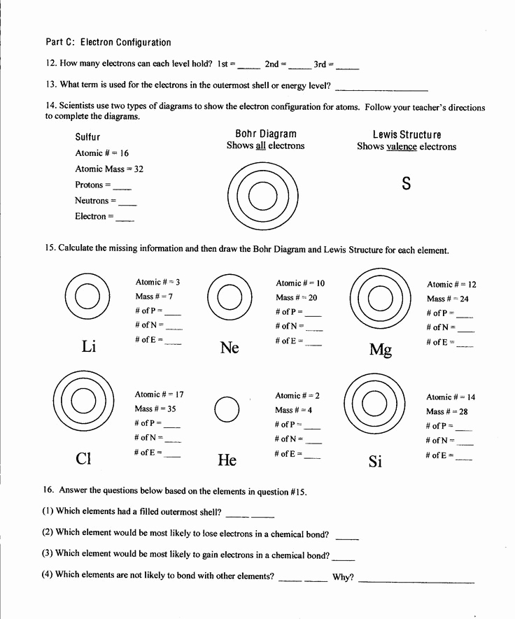 Free 8th Grade Science Worksheets Awesome Printables atoms Worksheet Mywcct