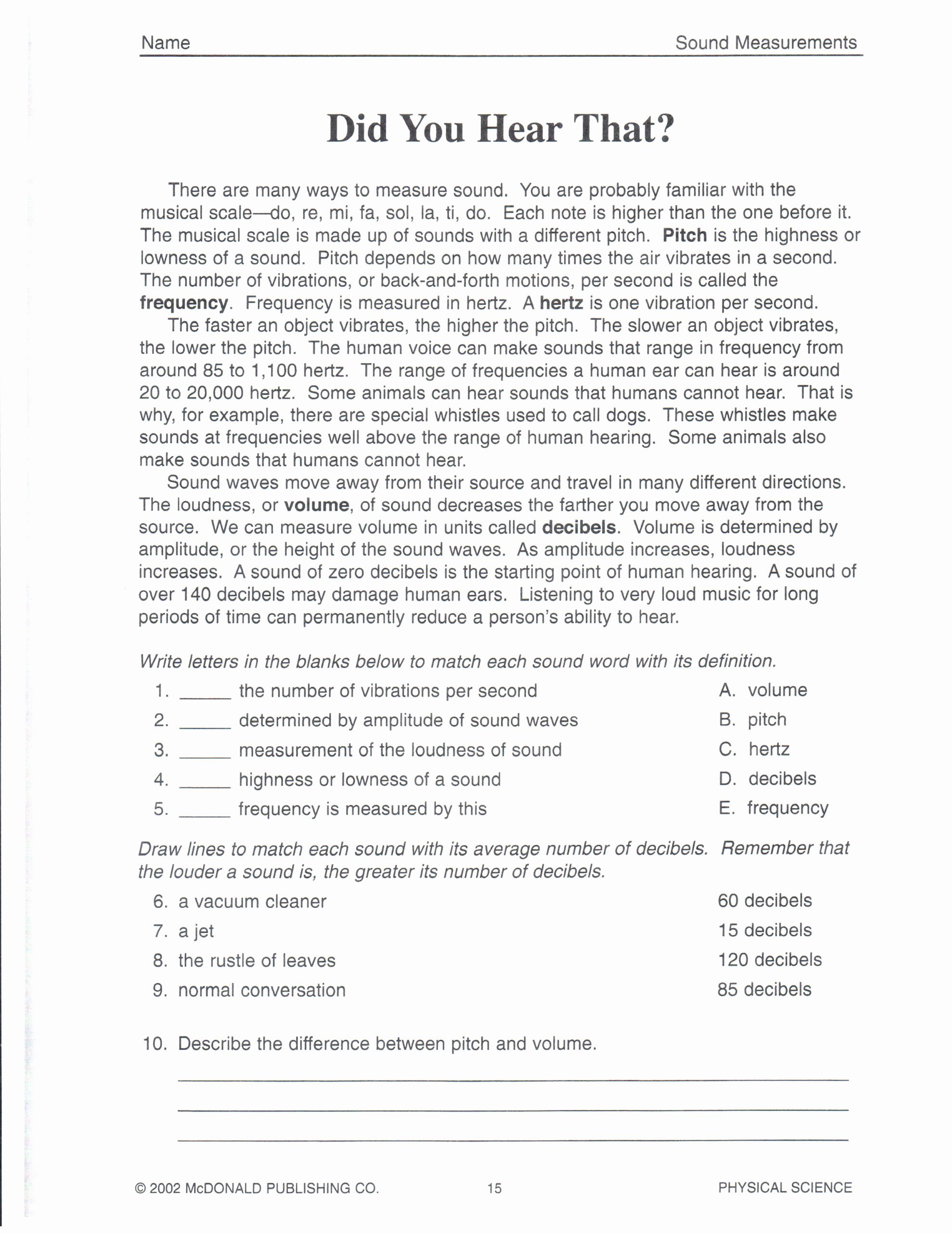 Free 8th Grade Science Worksheets Beautiful Physical Science March 2013