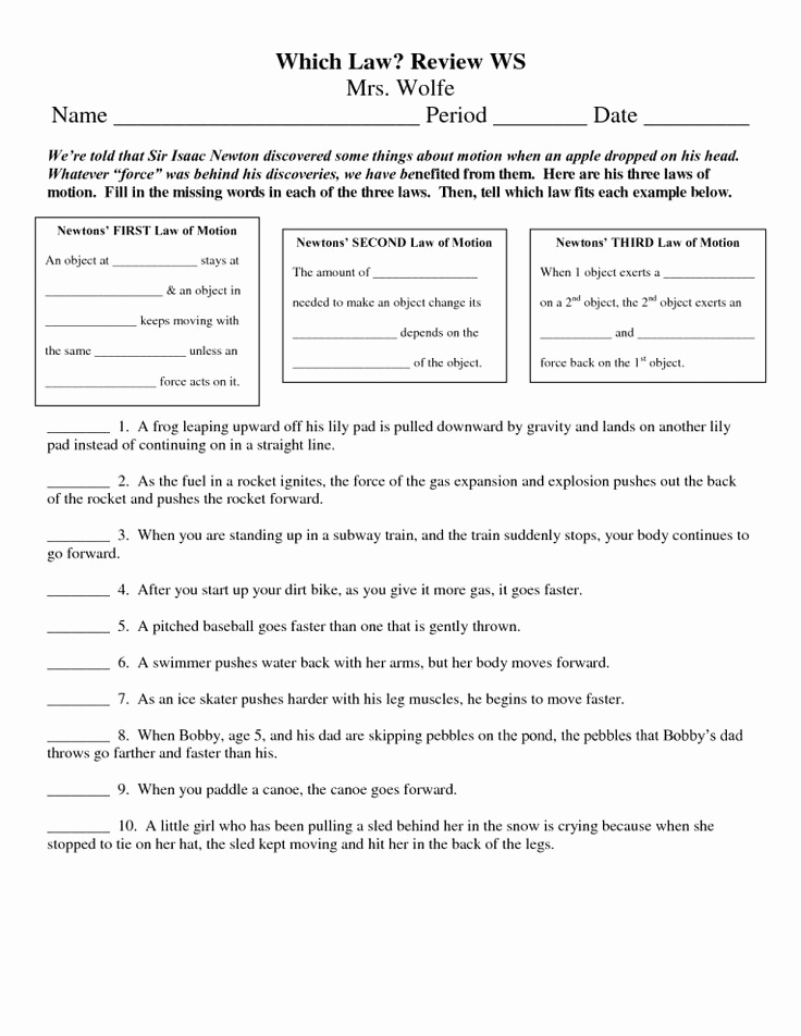 Free 8th Grade Science Worksheets Best Of 11 8th Grade Worksheet Newtons Laws Grade