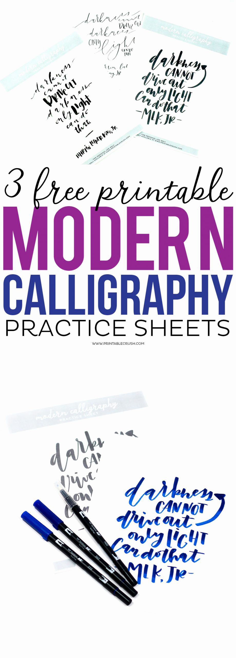Free Calligraphy Worksheets Printable Awesome 3 Free Printable Modern Calligraphy Practice Sheets