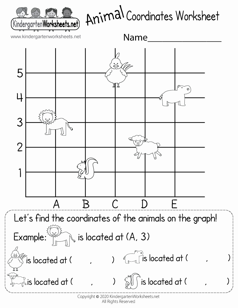 Free Coordinate Graphing Worksheets Fresh Animal Coordinates Worksheet for Kindergarten Free