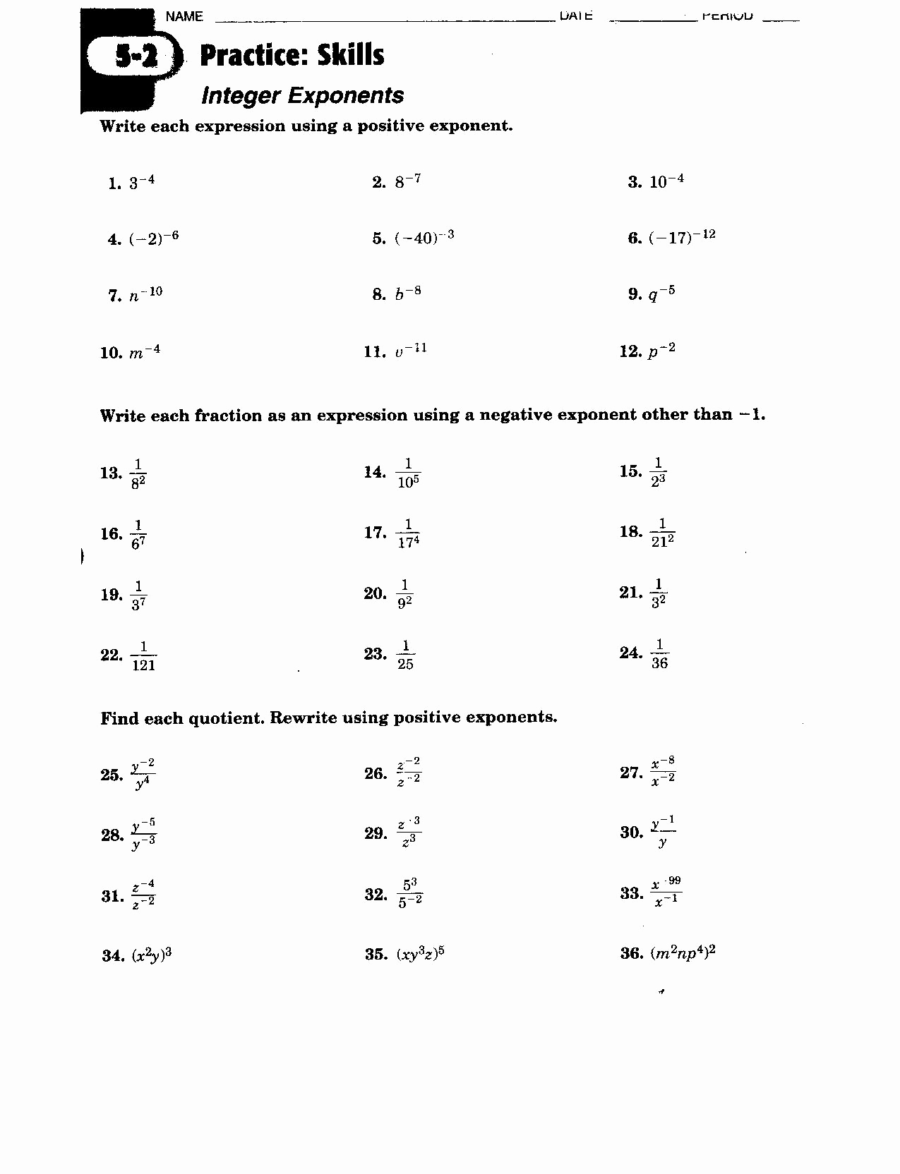 Free Exponent Worksheets Awesome Worksheet Exponents and Powers