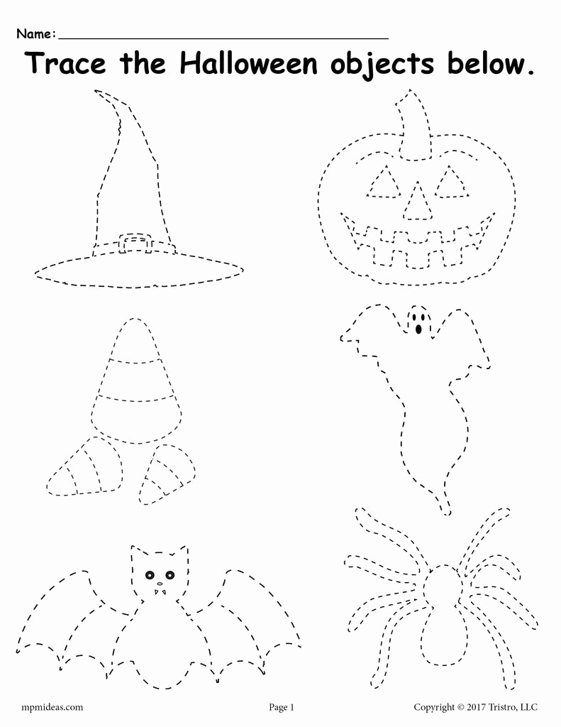 Free Kindergarten Halloween Worksheets Printable Fresh Printable Halloween Tracing Worksheet – Supplyme