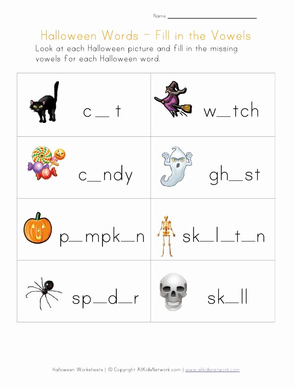 Free Kindergarten Halloween Worksheets Printable Inspirational Halloween Words