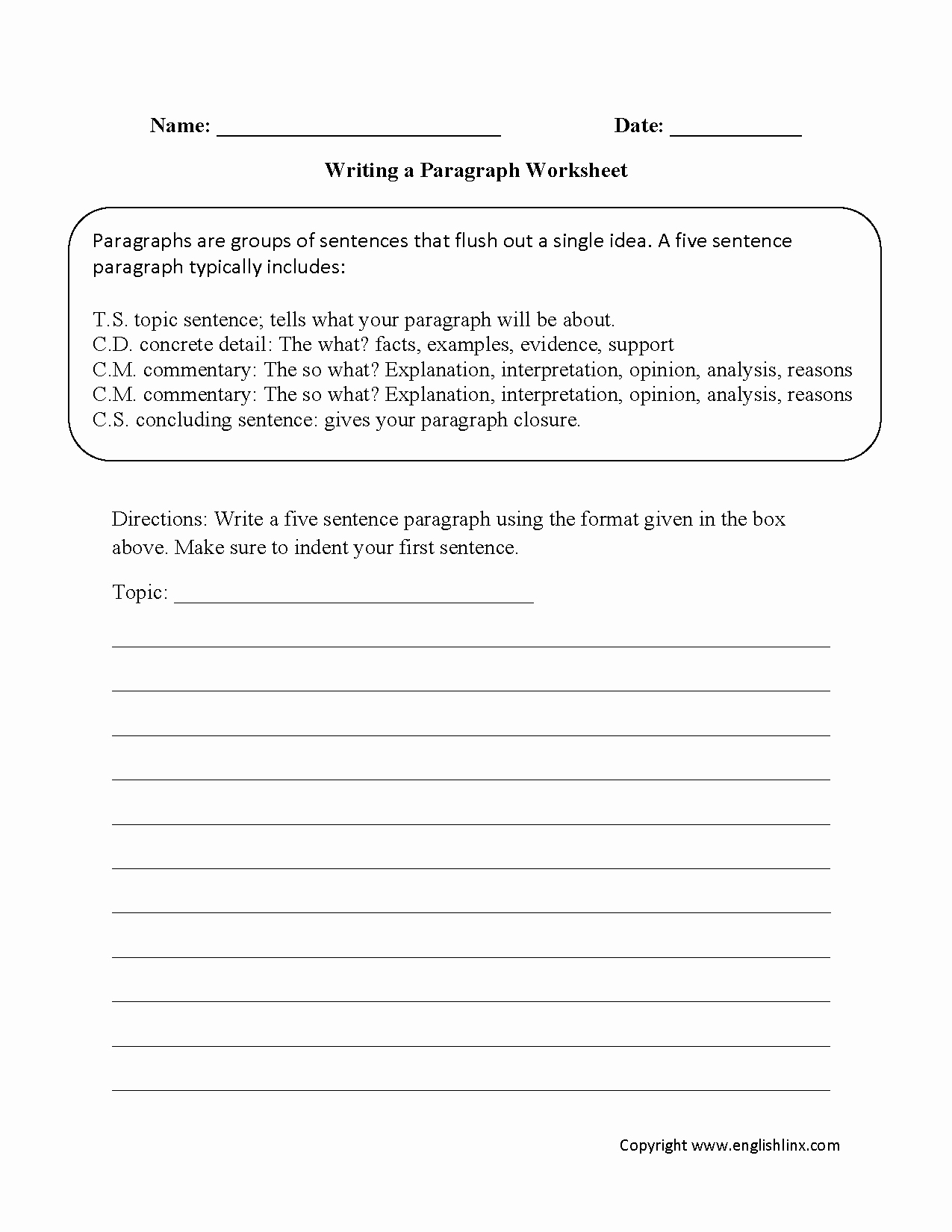 Free Paragraph Writing Worksheets Awesome Writing Worksheets