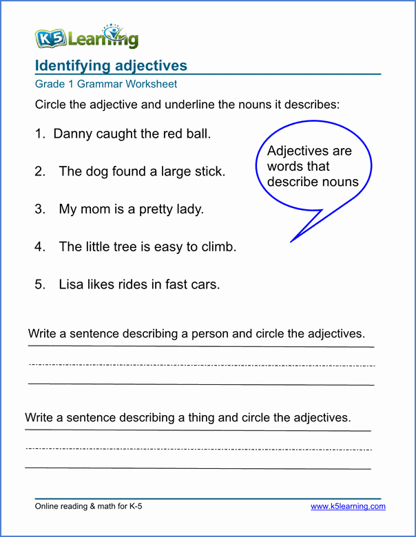 Free Printable Adjective Worksheets Inspirational Adjective Worksheets for Elementary School Printable