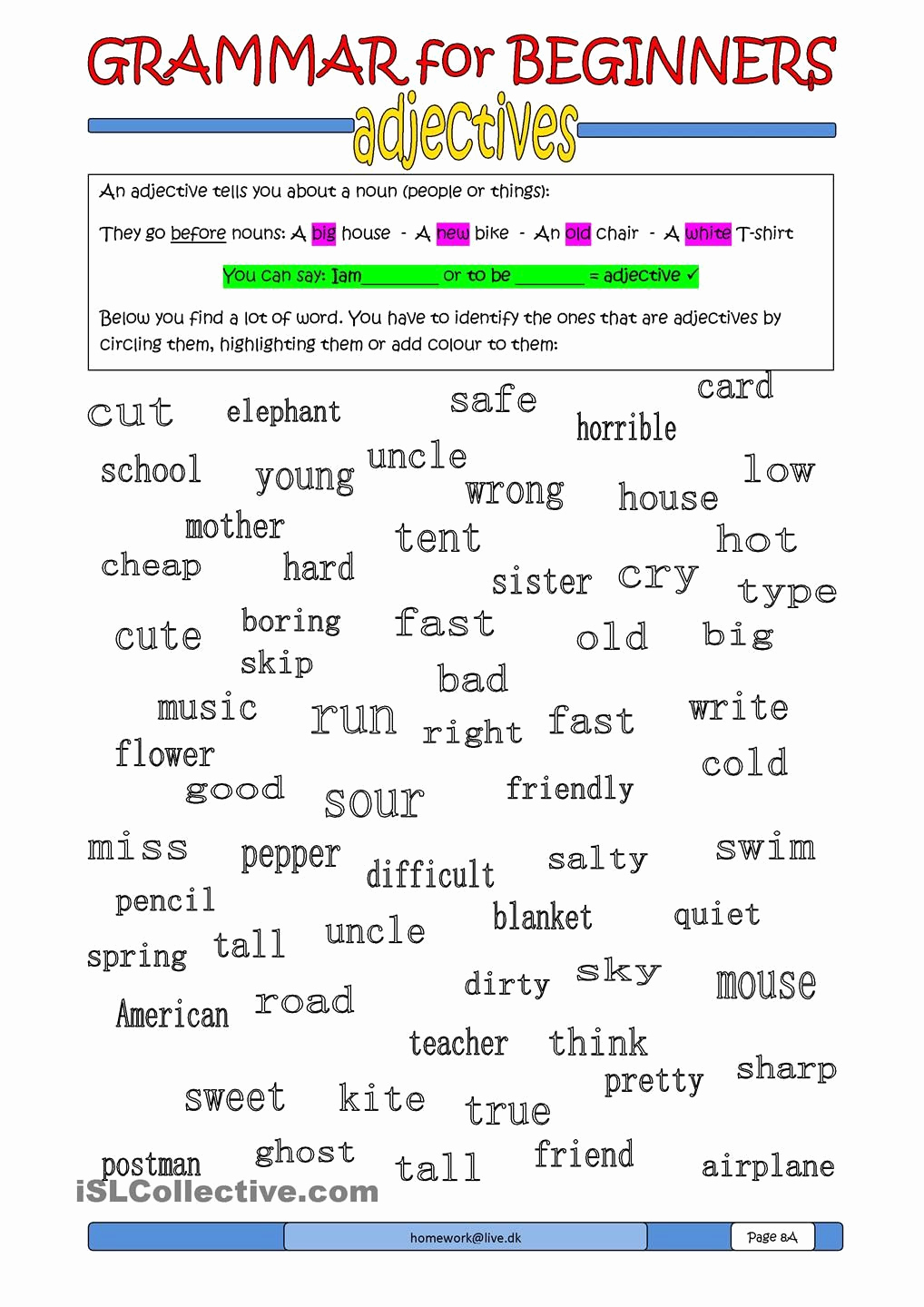 Free Printable Adjective Worksheets Lovely Teach Child How to Read Free Printable Worksheet