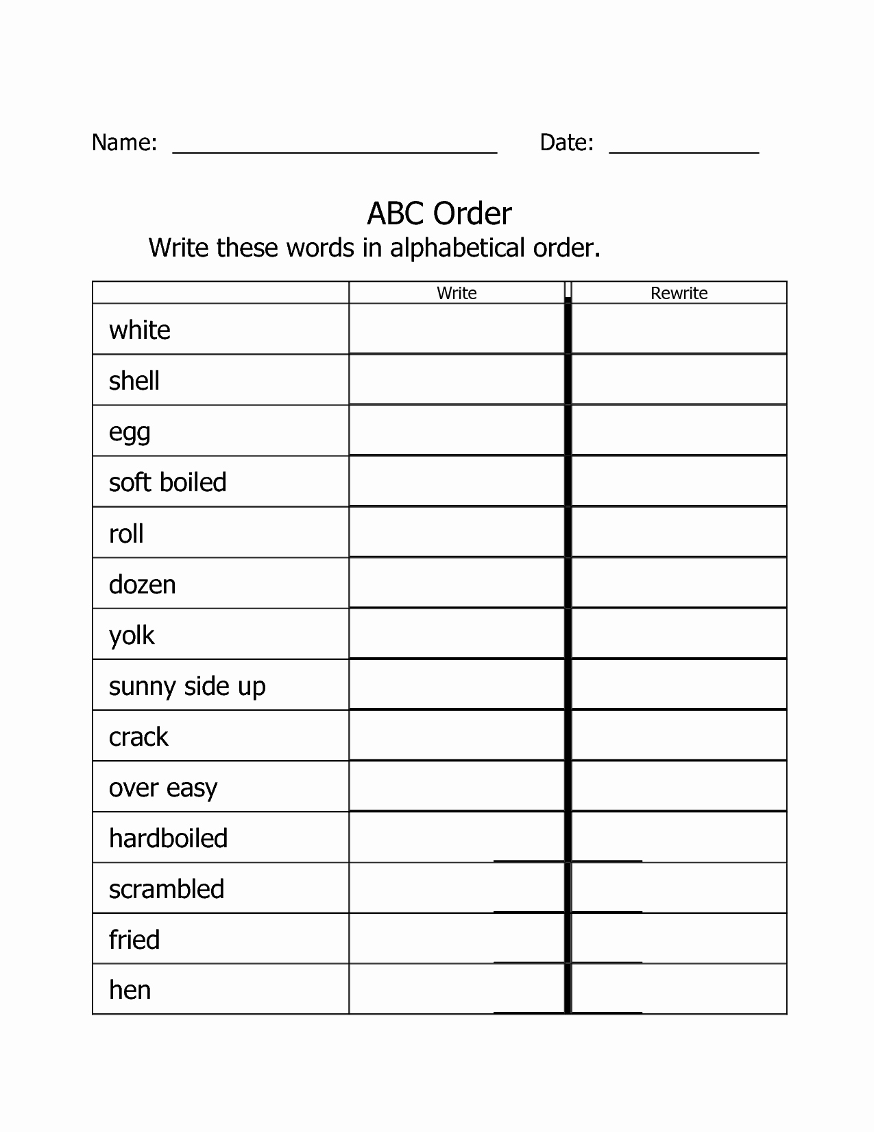 Free Printable Alphabetical order Worksheets Fresh 9 Best Of Alphabetical order Worksheets Abc order