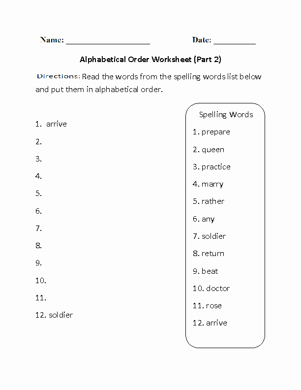 Free Printable Alphabetical order Worksheets New Alphabet Worksheets