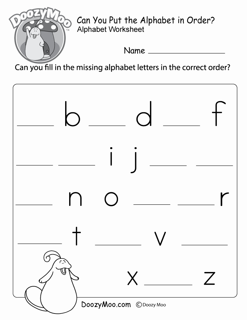 Free Printable Alphabetical order Worksheets Unique Can You Put the Alphabet In order Free Printable Worksheet