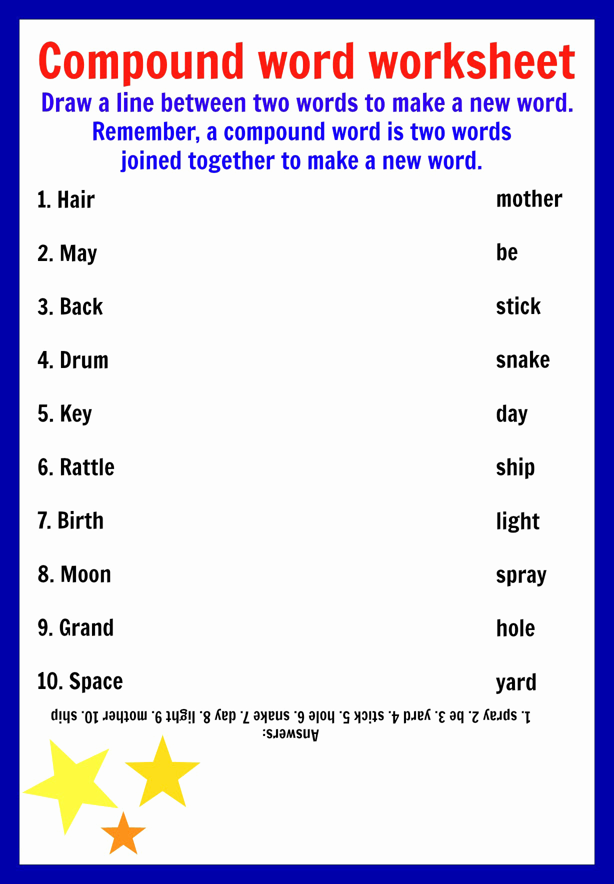 Free Printable Compound Word Worksheets Best Of Pound Words Free Printable Worksheets