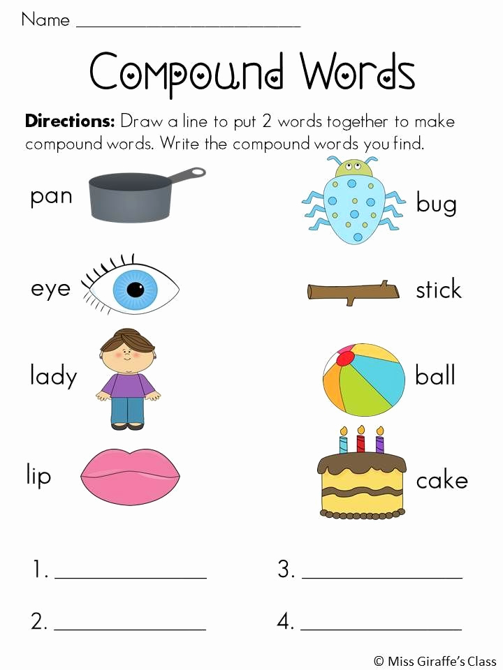 Free Printable Compound Word Worksheets Inspirational Free Printable Pound Words for 1st Grade Google