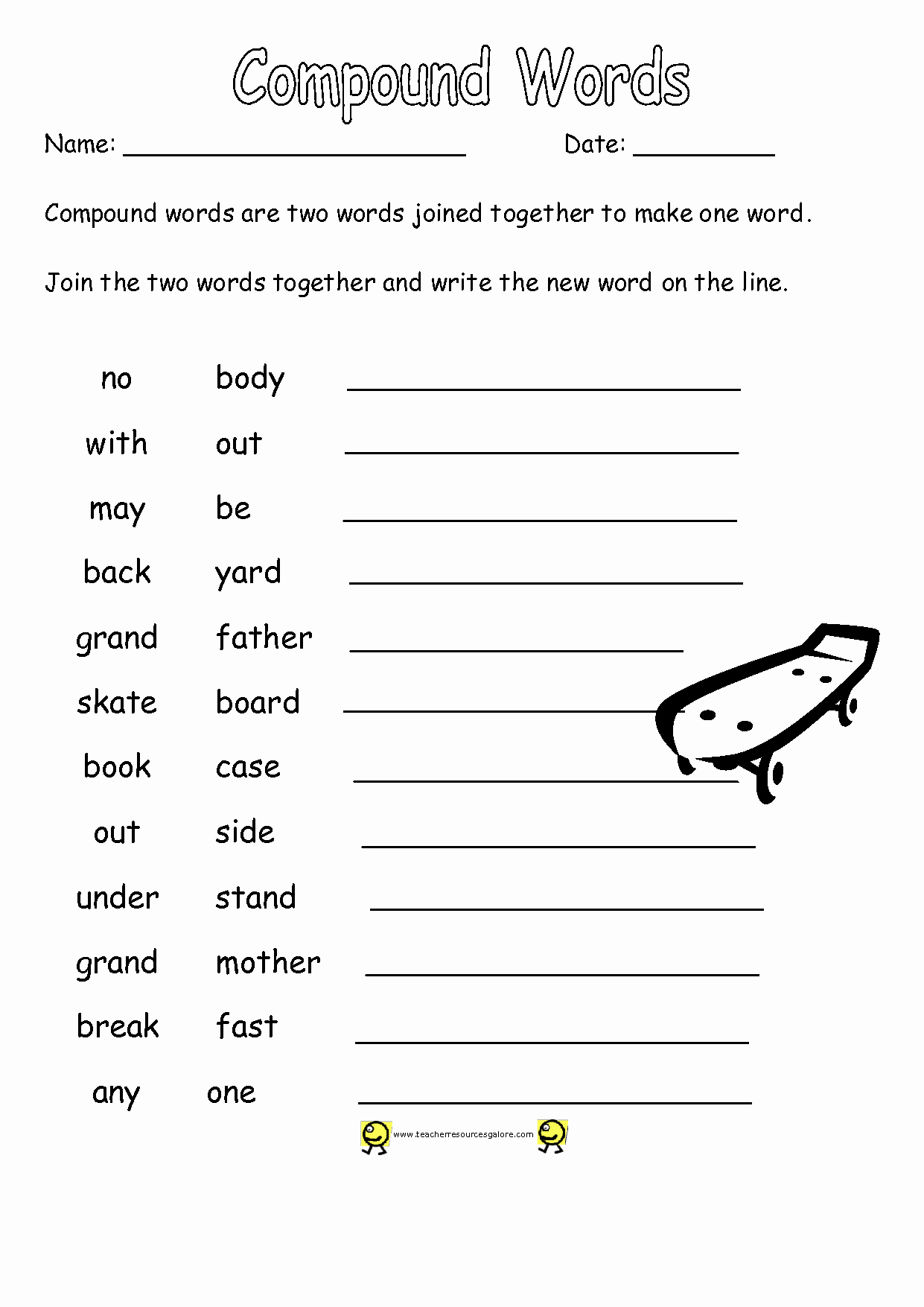 Free Printable Compound Word Worksheets Unique 8 Best Of Printable Pound Word Worksheets Free