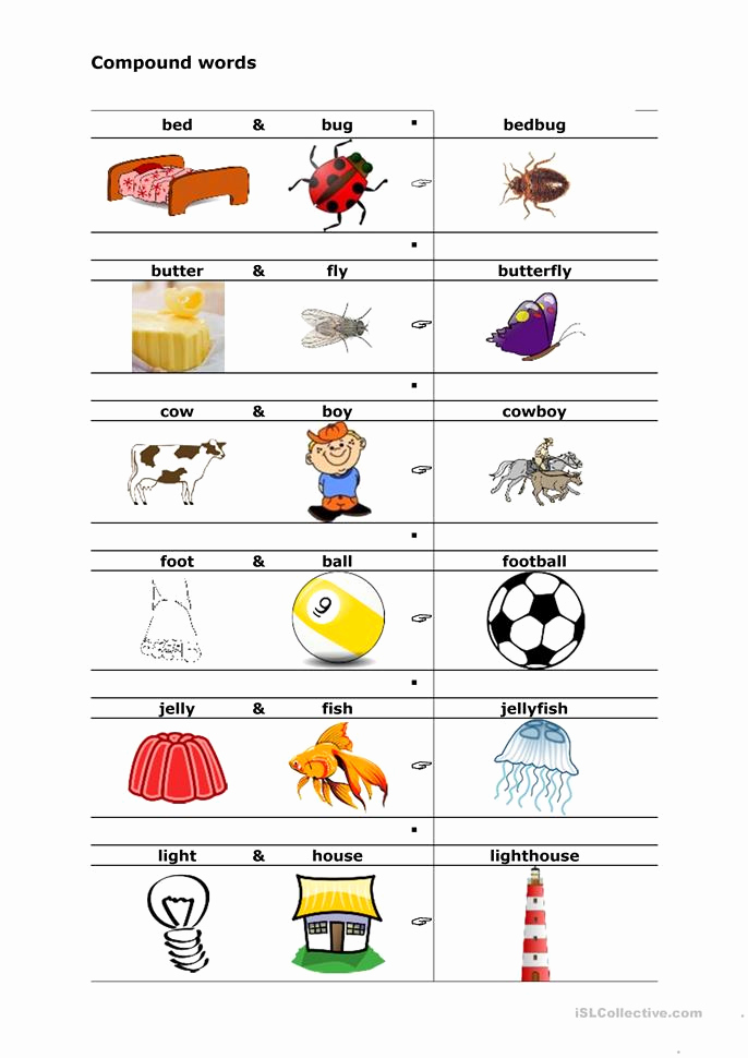 Free Printable Compound Word Worksheets Unique Pound Words Worksheet Free Esl Printable Worksheets