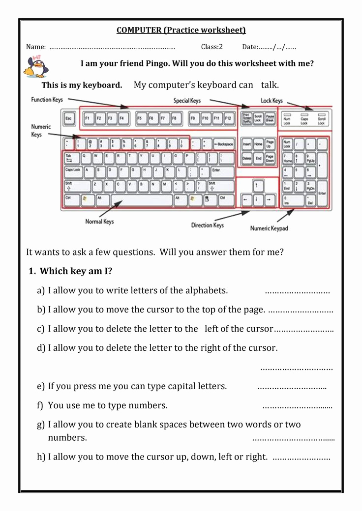 Free Printable Computer Worksheets Fresh Free Printable Puter Keyboarding Worksheets Worksheet