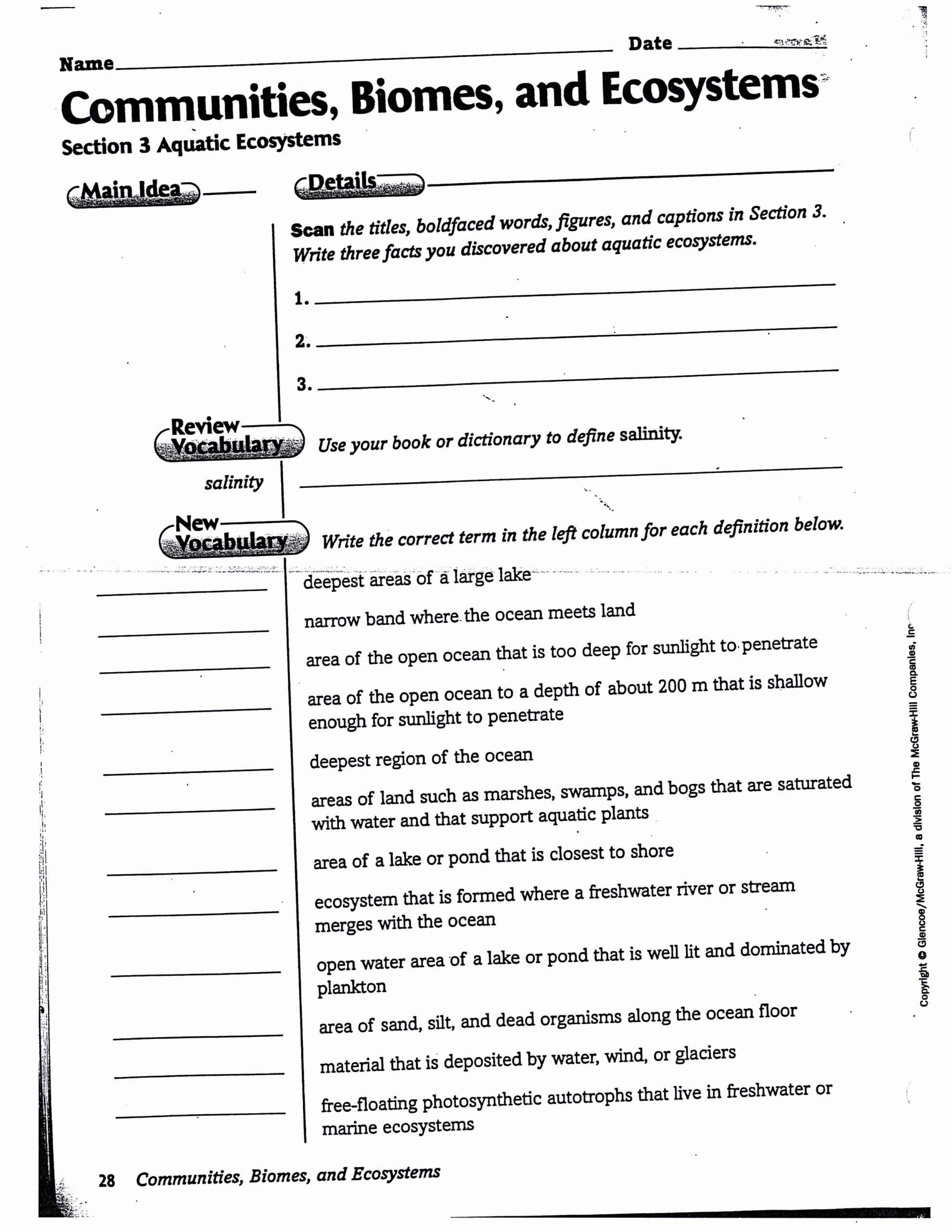 Free Printable Ecosystem Worksheets Luxury Ecosystem Worksheets for Middle School Pdf
