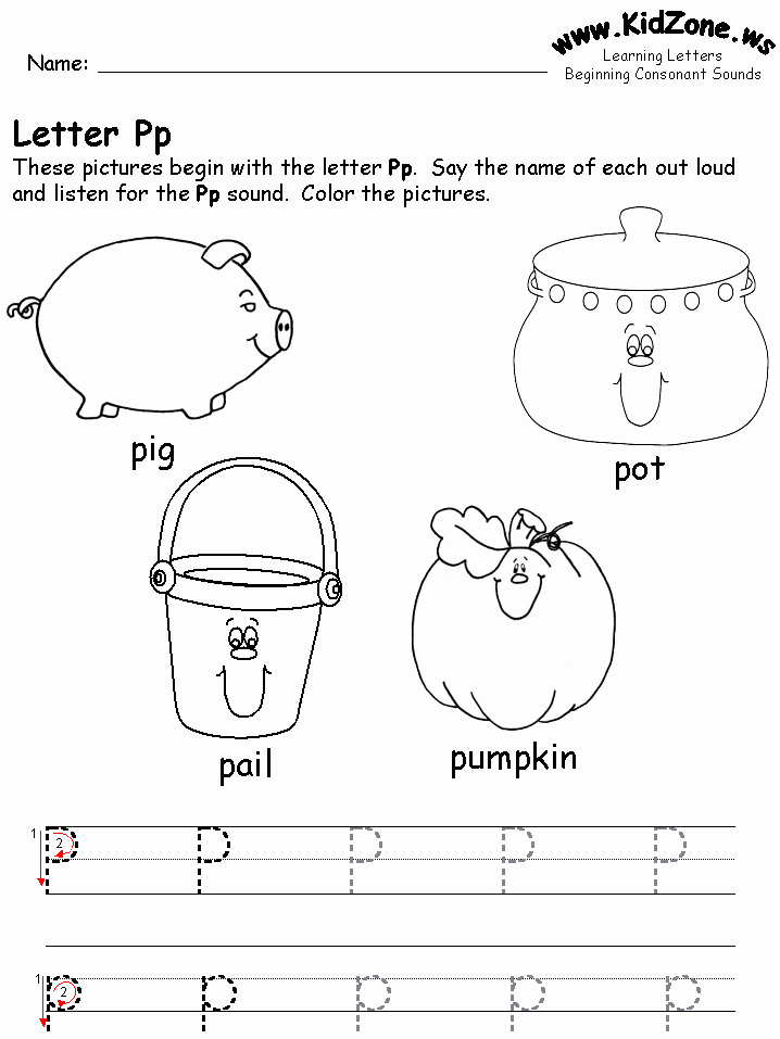 Free Printable Letter P Worksheets Awesome Beginning Consonant sound Worksheets