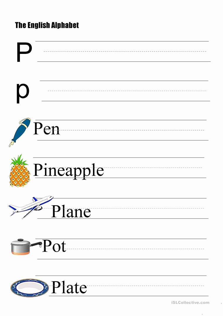 Free Printable Letter P Worksheets Awesome the Alphabet Letter P English Esl Worksheets for