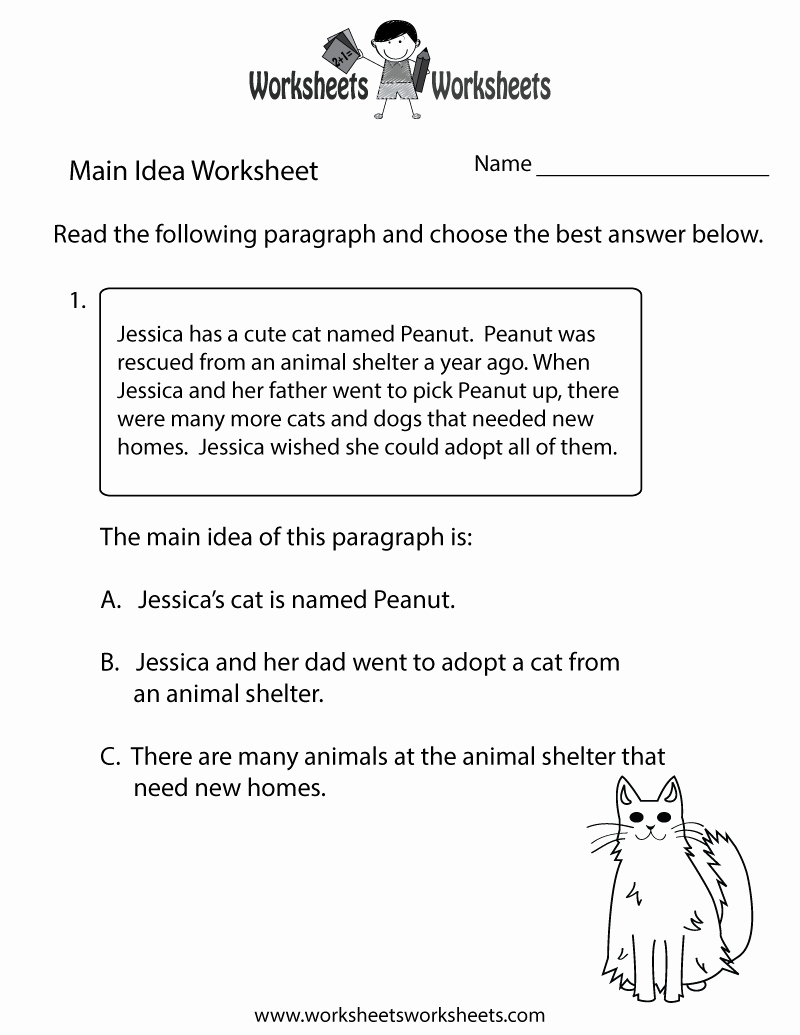 Free Printable Main Idea Worksheets Awesome Finding the Main Idea Worksheet