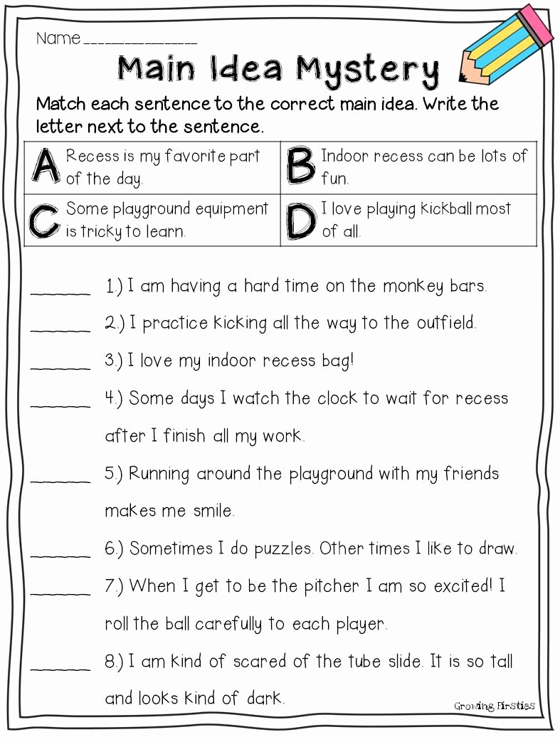 Free Printable Main Idea Worksheets Elegant 30 Main Idea Worksheet Second Grade Free Worksheet