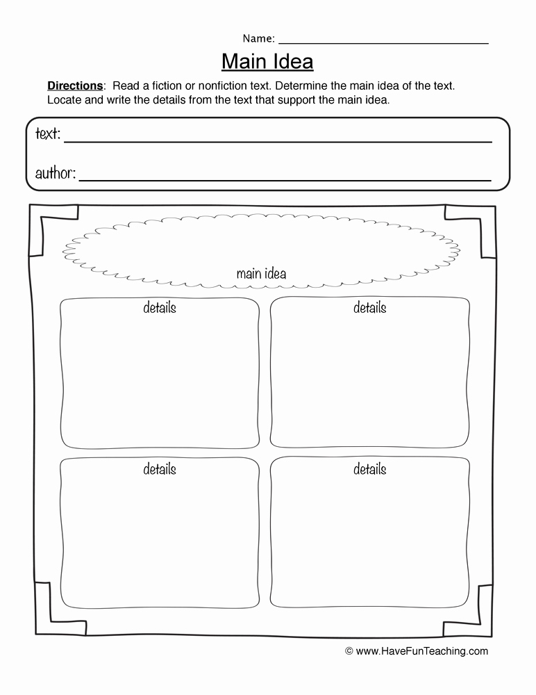 Free Printable Main Idea Worksheets Luxury 28 Main Idea Worksheet 4