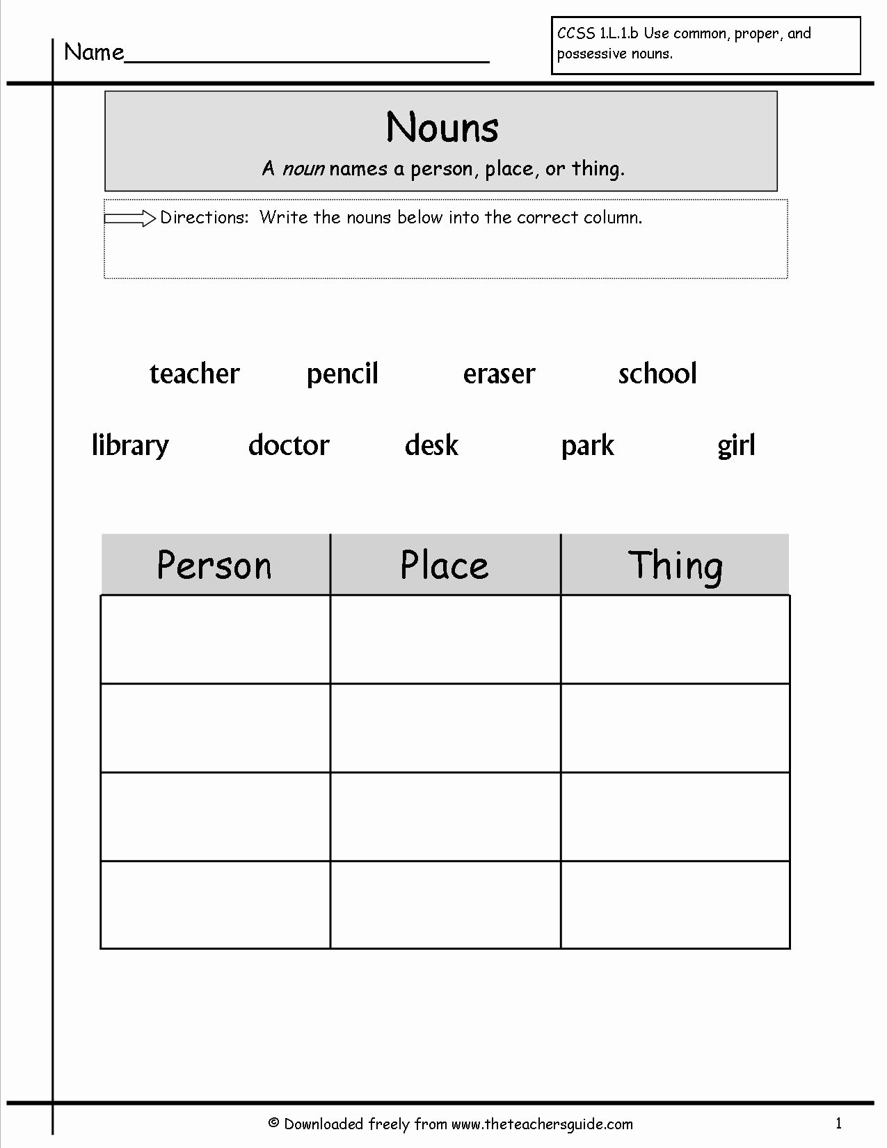 Free Proper Noun Worksheets Lovely 15 Best Of Noun Worksheets for Kindergarten