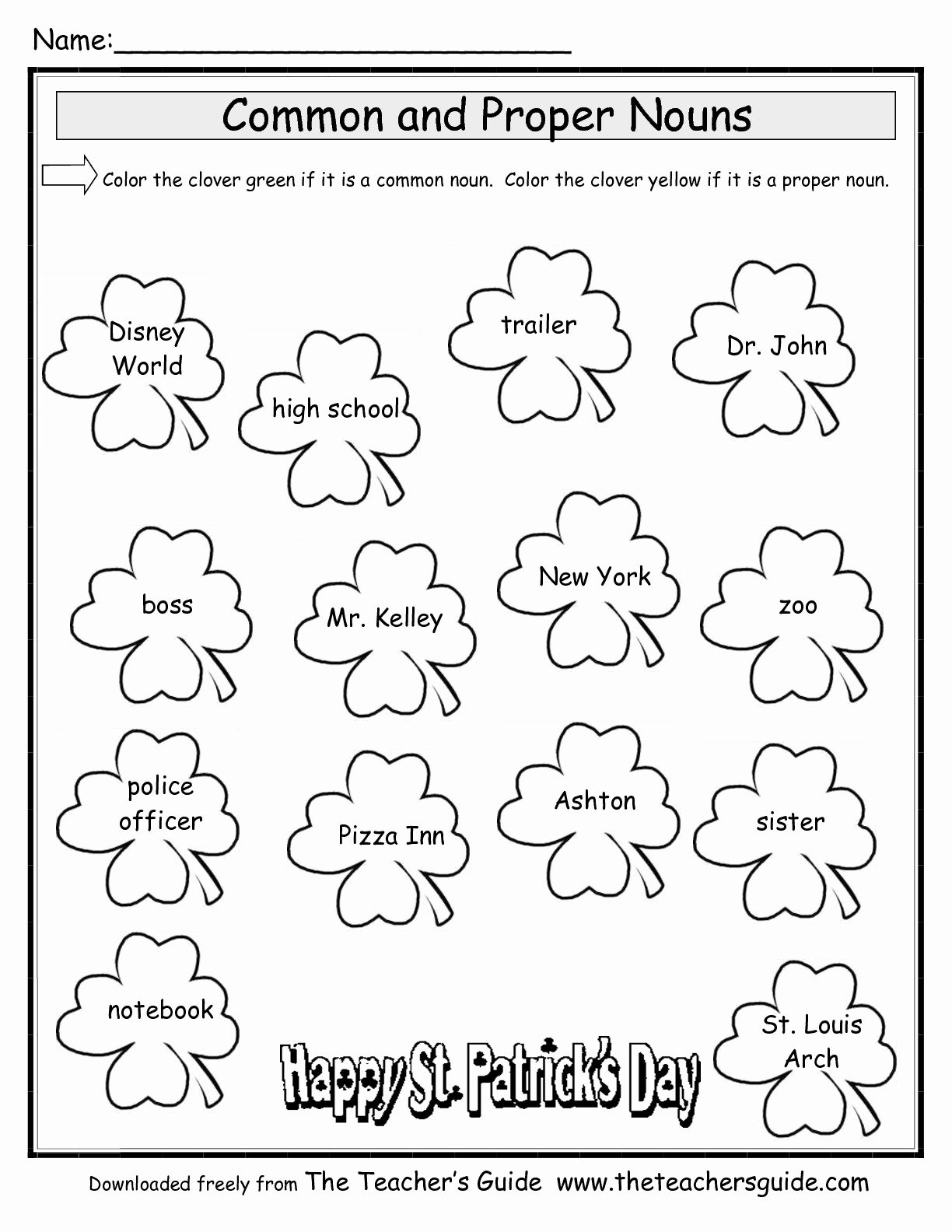 Free Proper Noun Worksheets Luxury 15 Best Of Noun Coloring Worksheets Printable