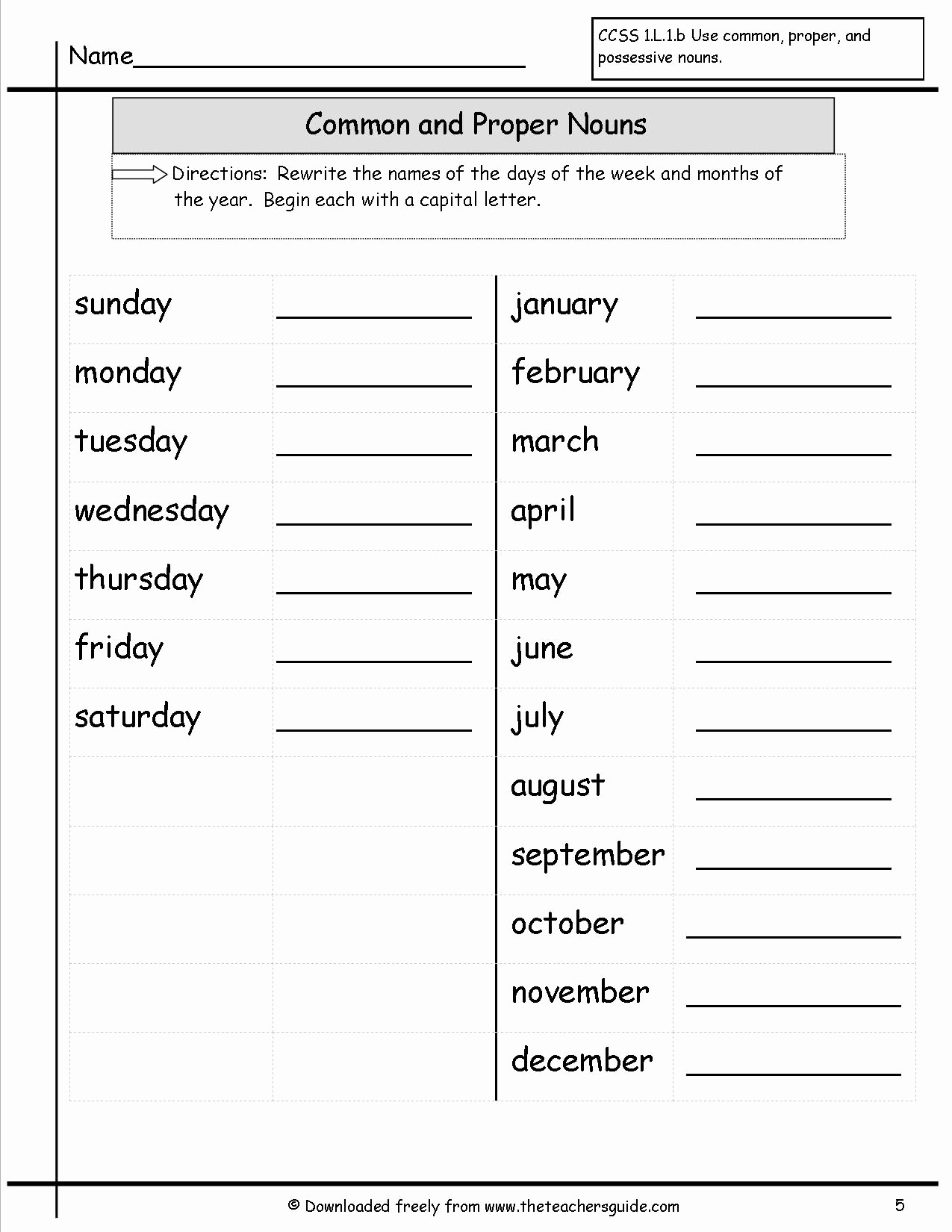 Free Proper Noun Worksheets Luxury Mon and Proper Nouns Worksheets From the Teacher S