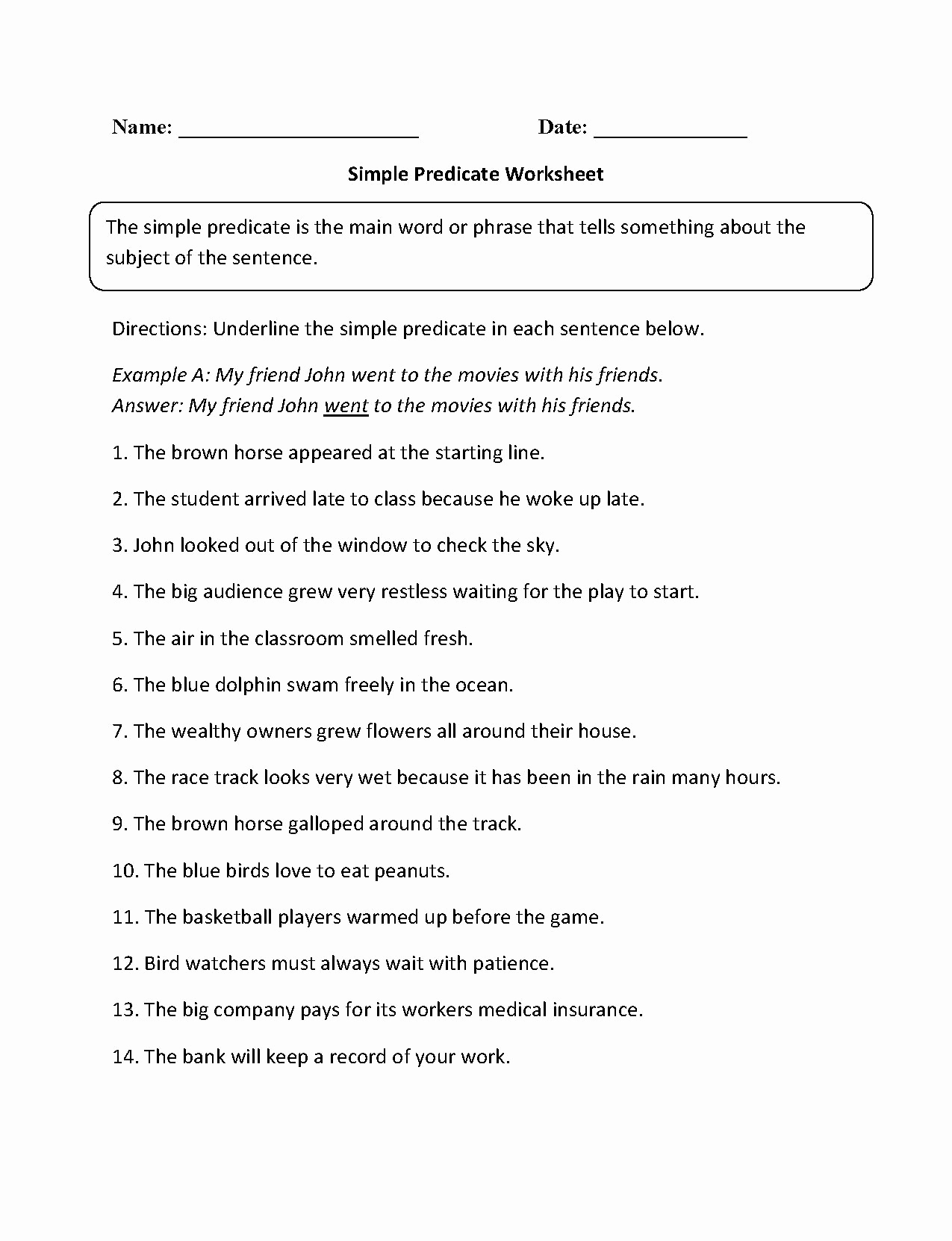 Free Subject and Predicate Worksheets Awesome Subject Predicate Worksheet Pdf Fresh Plete Subjects