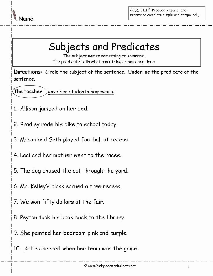 Free Subject and Predicate Worksheets Elegant Best Subject and Predicate Worksheets Subject and