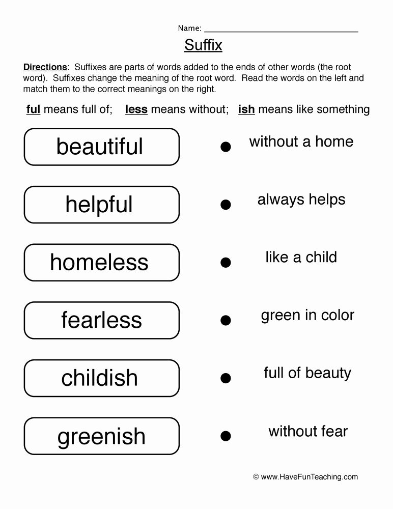 Free Suffix Worksheet Awesome Suffix Worksheet 193×250
