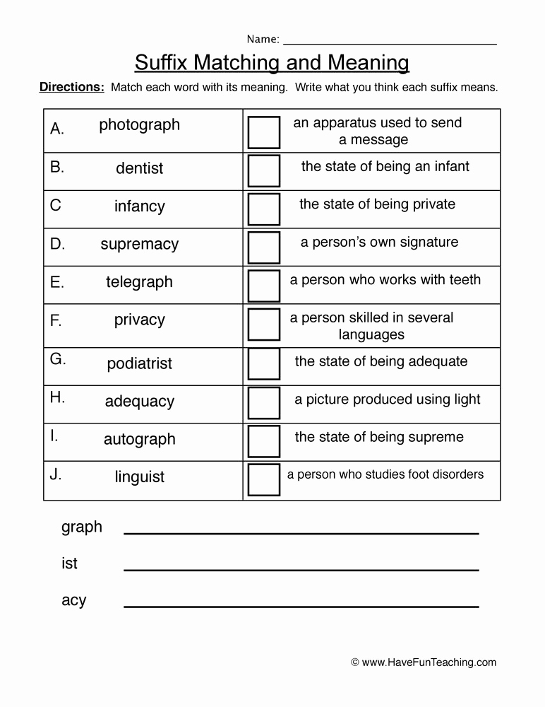 Free Suffix Worksheet Elegant Suffix Worksheets