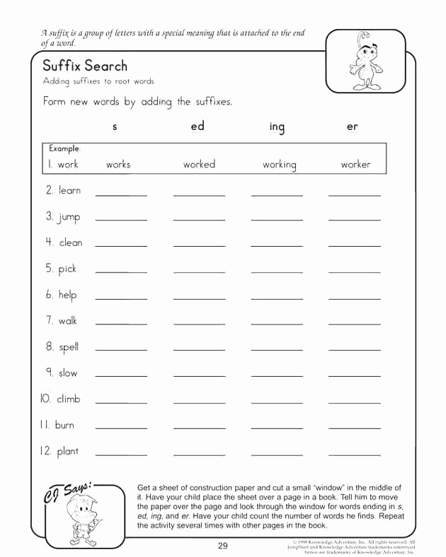 Free Suffix Worksheet Fresh Suffix Worksheets Middle School Suffix Worksheets Grade