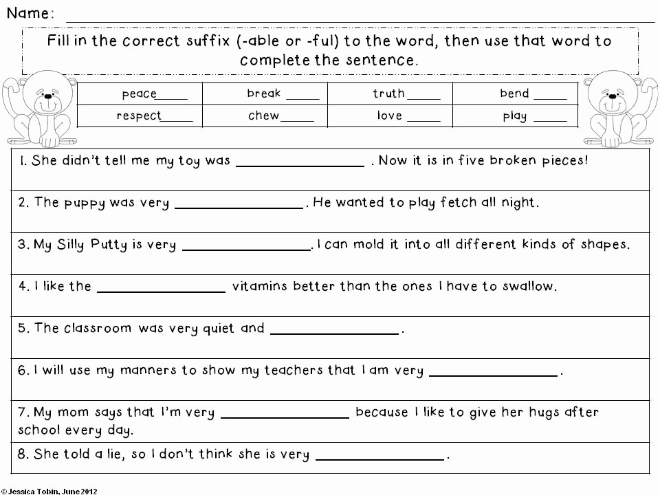 Free Suffix Worksheet Lovely Suffix Worksheets for 2nd Gradebenderos Printable Math