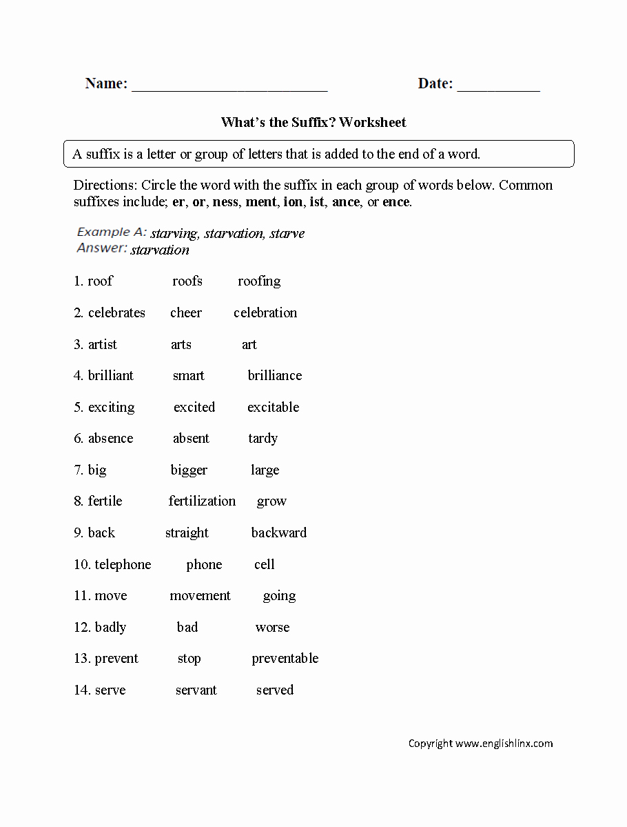 Free Suffix Worksheet Luxury Vocabulary Worksheets