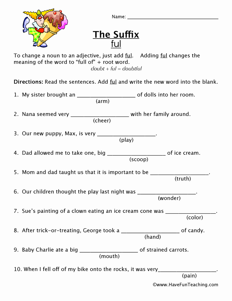 Free Suffix Worksheet Unique Suffix Worksheets Page 2 Of 3 Have Fun Teaching