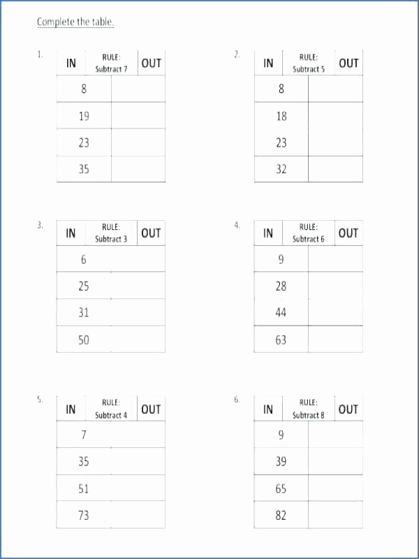 Function Table Worksheet Answer Key Elegant 25 Function Table Worksheet Answer Key