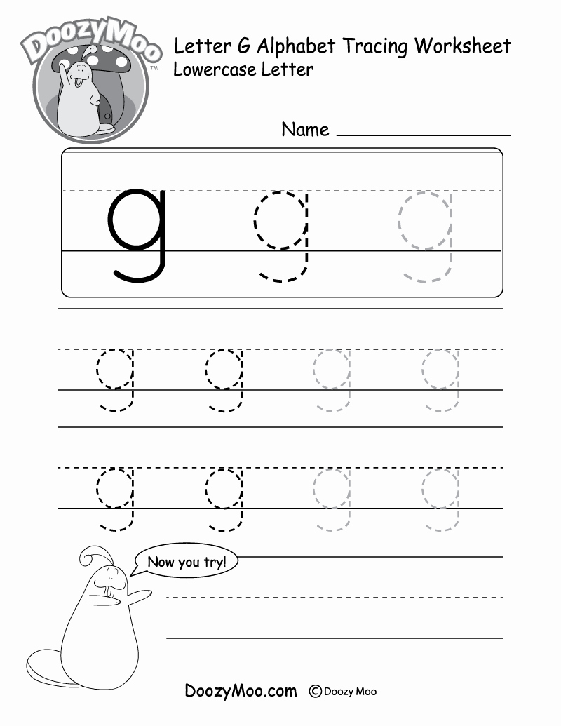 G Worksheets for Preschool New Lowercase Letter &quot;g&quot; Tracing Worksheet Doozy Moo