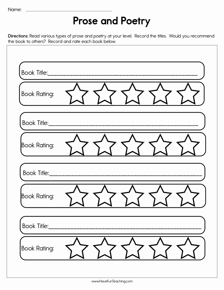 Genre Worksheets 4th Grade New Fourth Grade Genres Worksheets