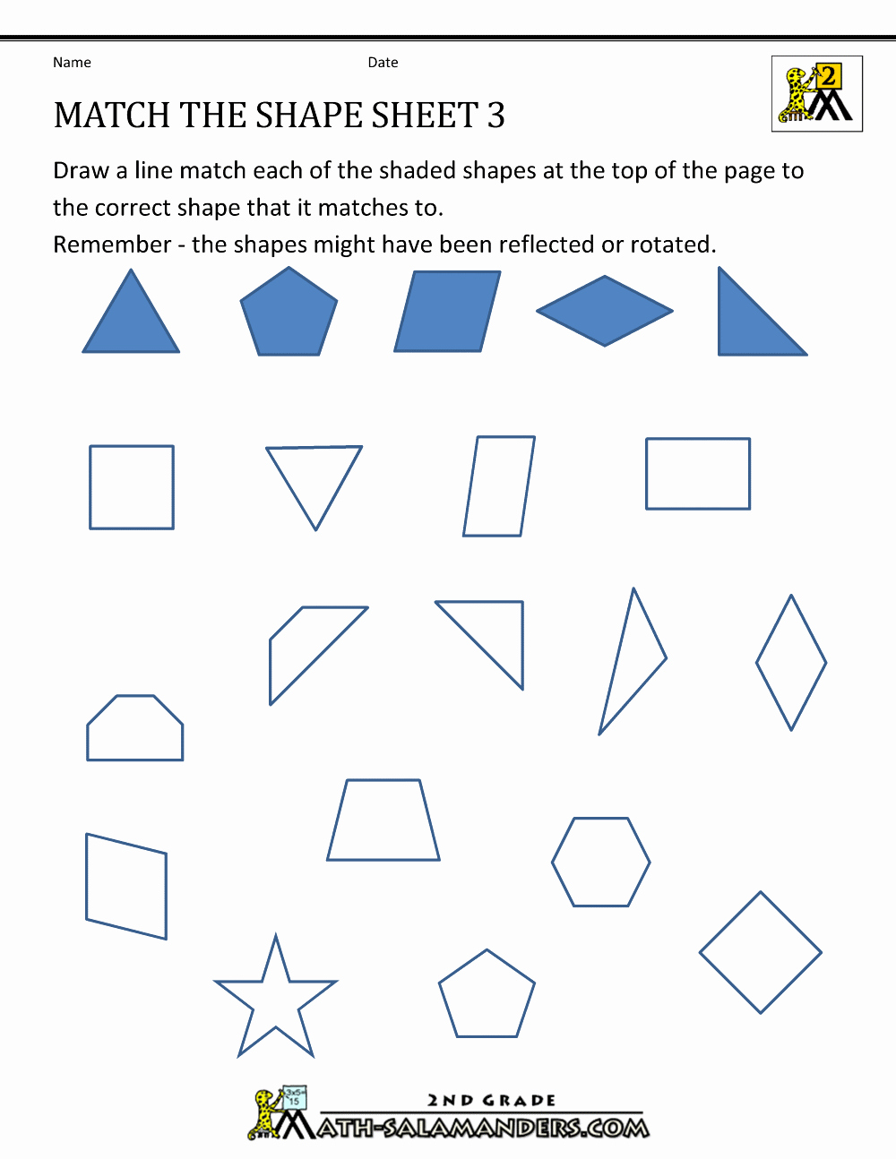 Geometric Shape Patterns Worksheet Inspirational Transformation Geometry Worksheets 2nd Grade