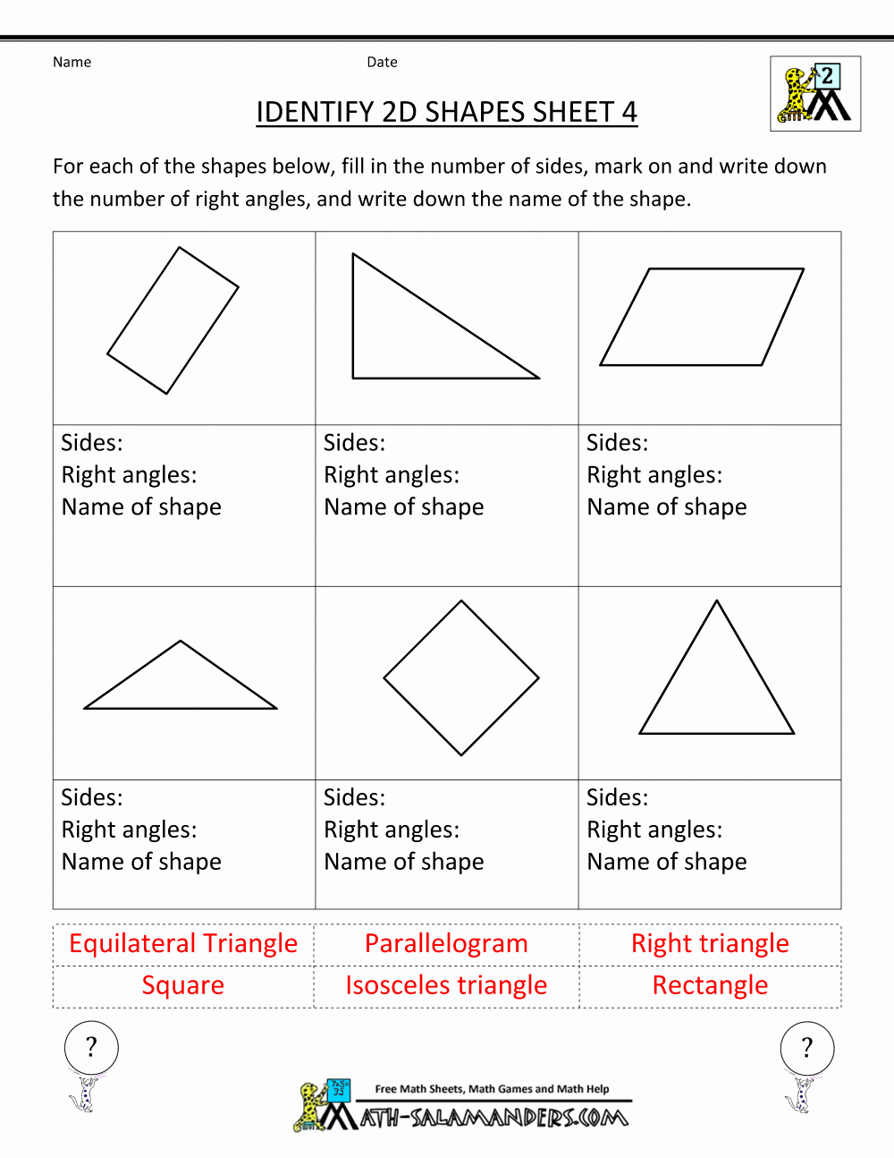Geometry Worksheet 2nd Grade Fresh Second Grade Geometry