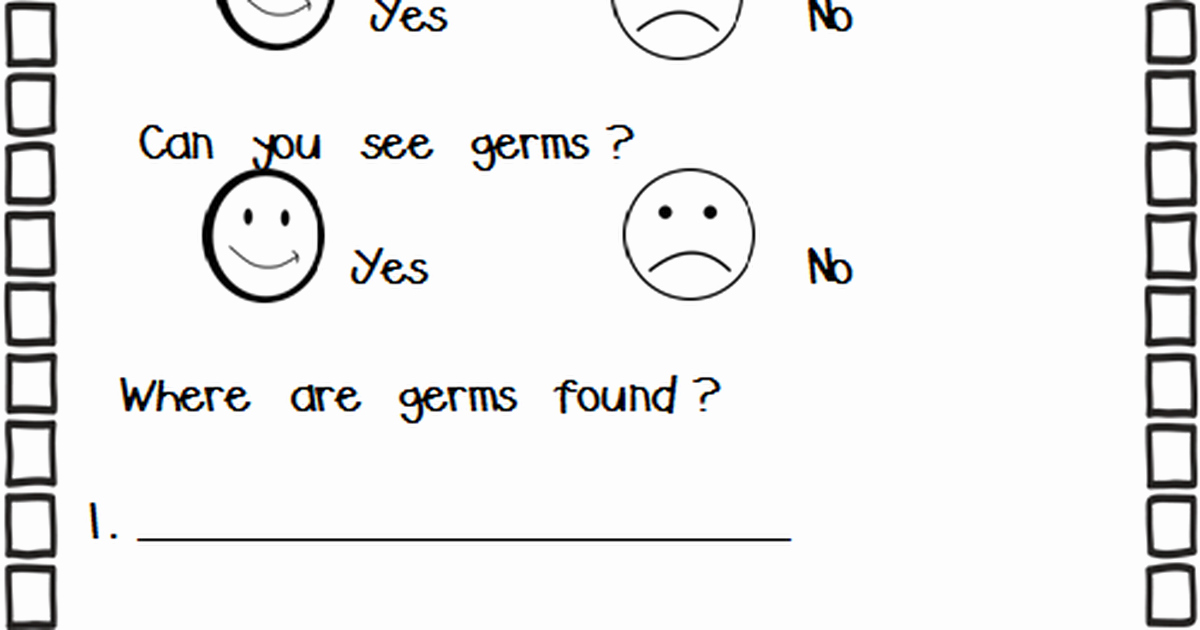 Germs Worksheets for Kindergarten Lovely Germ Worksheet for Free